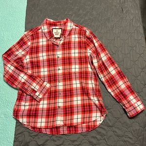 SO Perfect Shirt. Pink and red plaid. XL